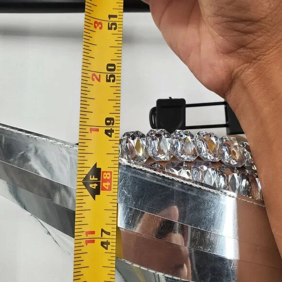 Elegant Silver Strapless Midi Dress - Picture 11 of 15